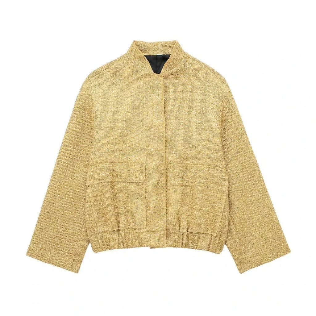 Golden Glam: Y2K Sequin Jacket for Autumn & Winter