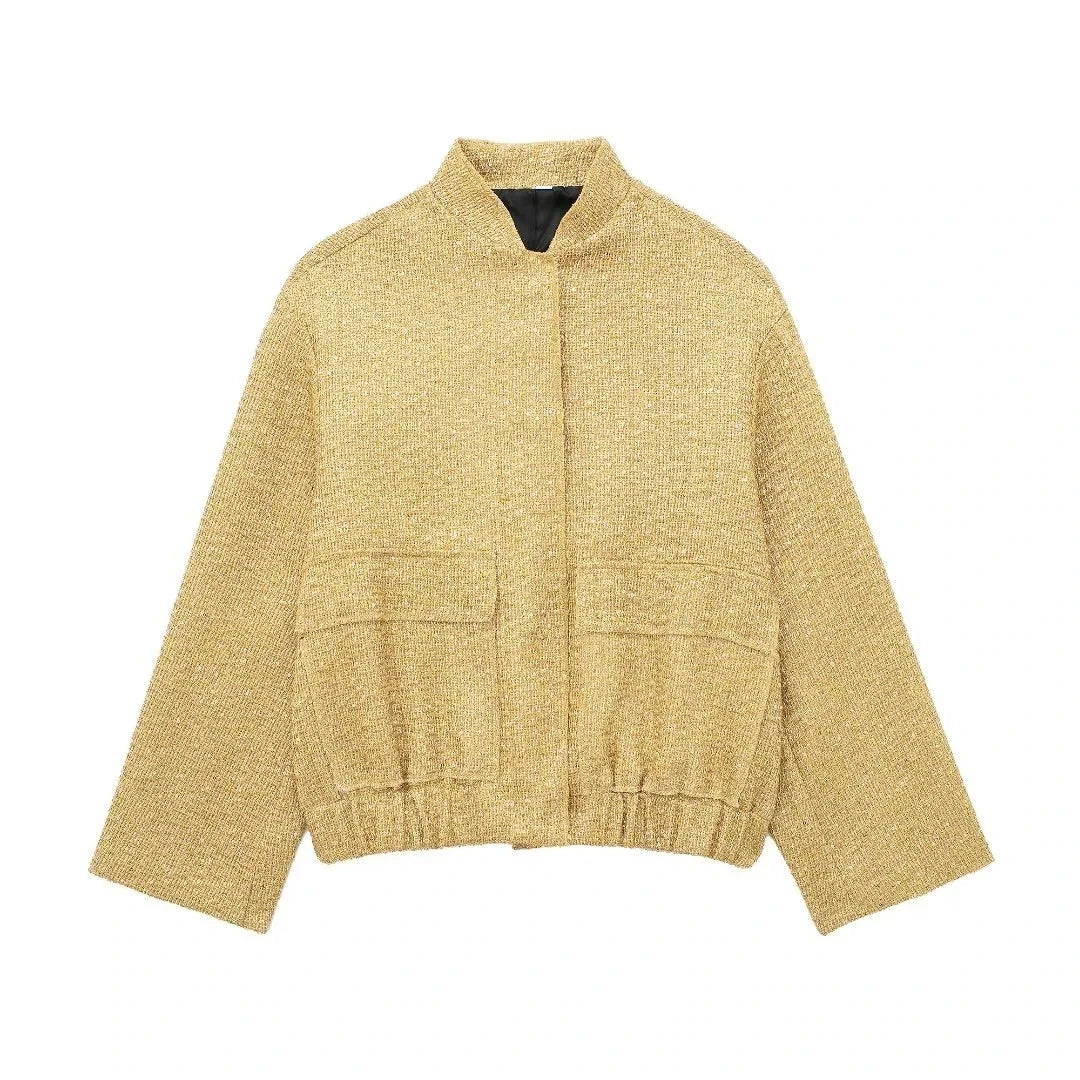 Golden Glam: Y2K Sequin Jacket for Autumn & Winter