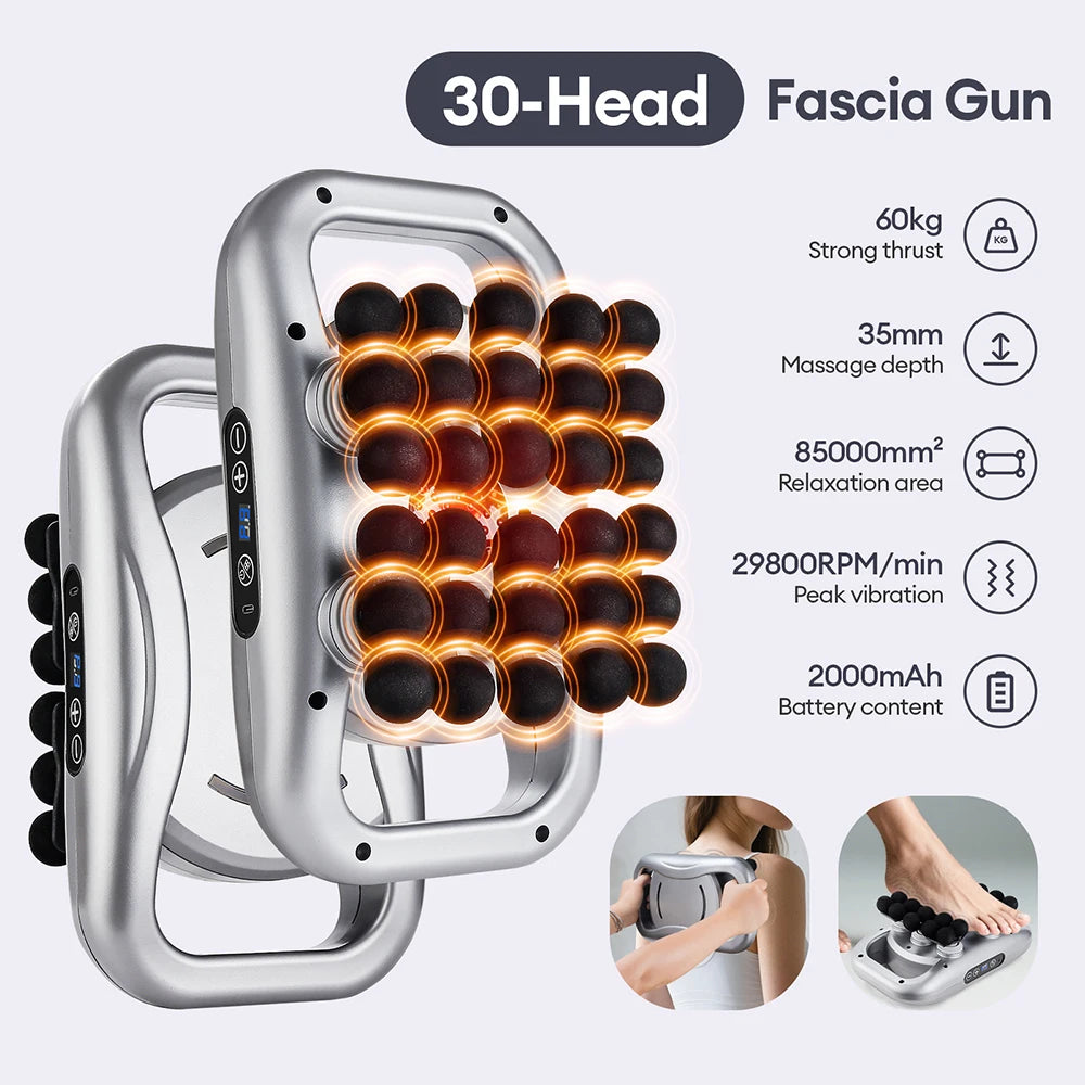 30-Level Pro Massage Gun: High-Frequency Full Body Fascia Tool - Ultra Shoppings