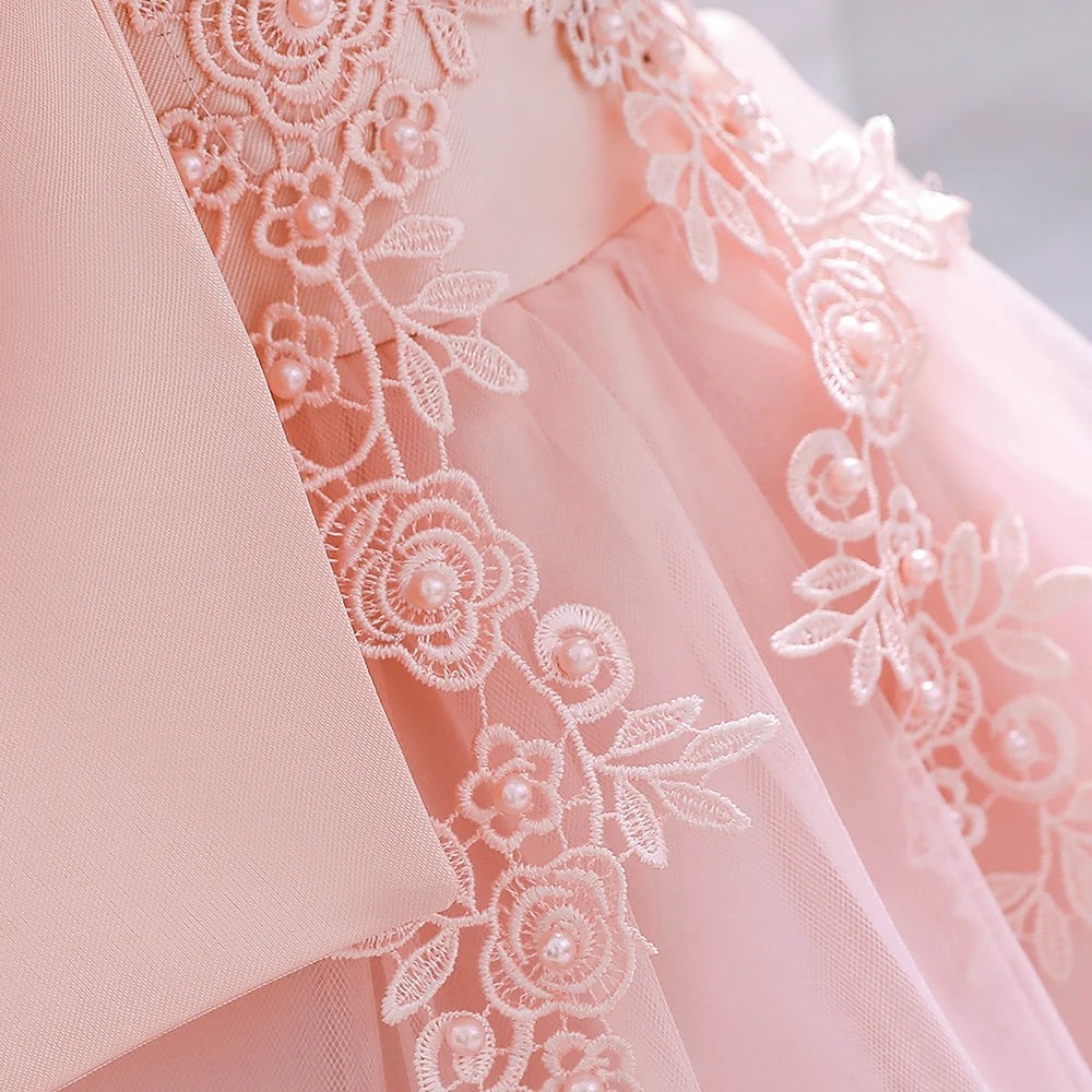 Elegant Infant Dress – Bow Lace Princess Party Wear