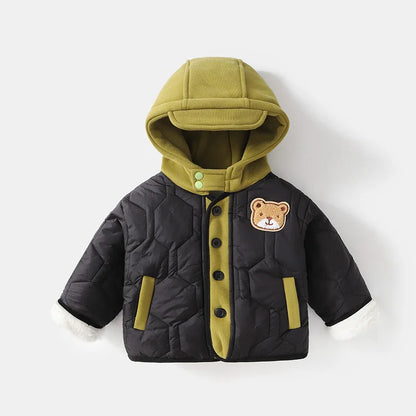 Winter Boys’ Jacket – Loose Fit & Cute Print