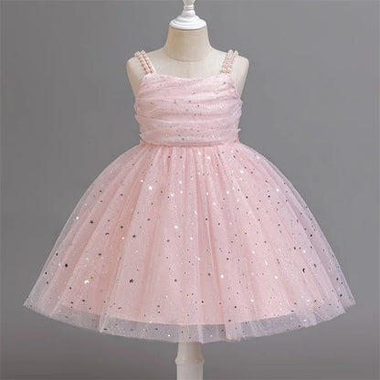 Girls Party Dress – Elegant Blue Sequin Gown