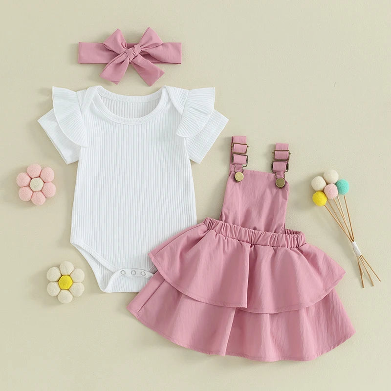 Sweet Baby Girl Summer Clothing Set 3Pcs