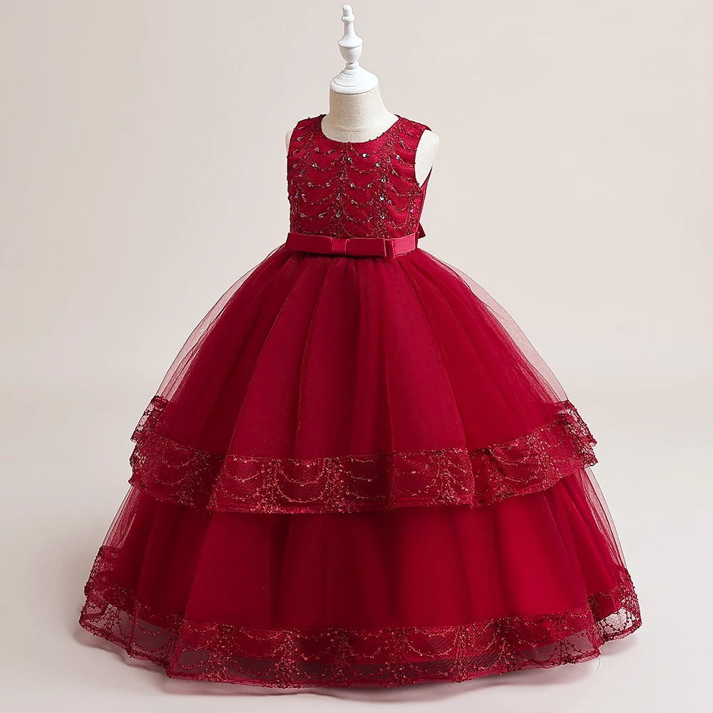 Flower Bow Kids’ Dress – Pageant & Party Wear