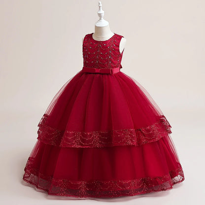 Flower Bow Kids’ Dress – Pageant & Party Wear