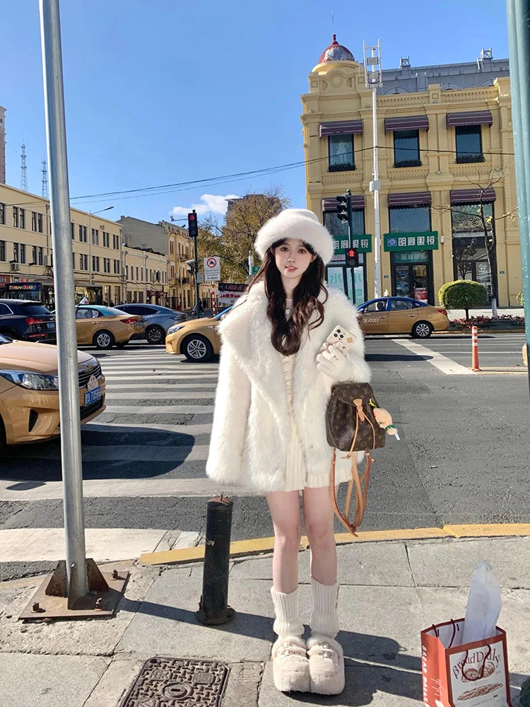 Luxury Fluffy Faux Fox Fur Jacket – Casual & Cozy