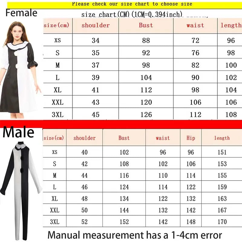 Unisex Terrifier Cosplay Costume – Killer Clown Jumpsuit for Halloween