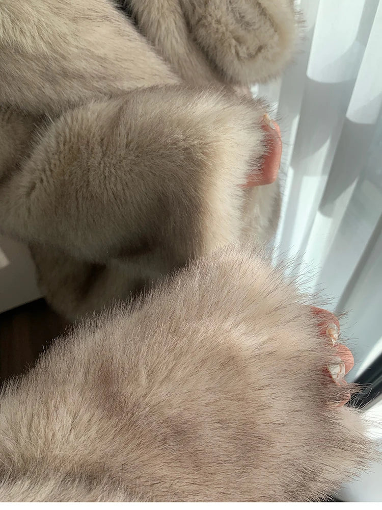 Luxury Fluffy Faux Fox Fur Jacket – Casual & Cozy