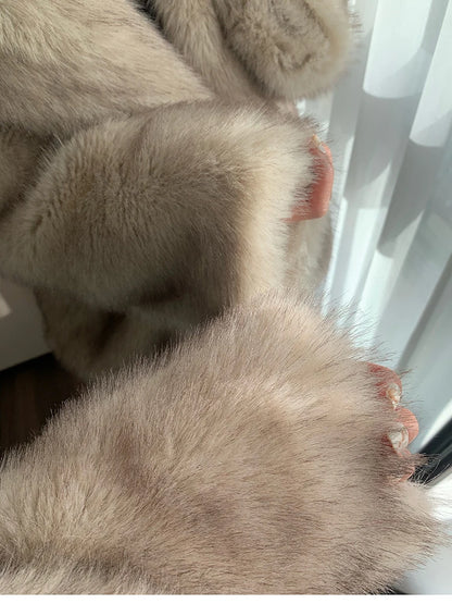 Luxury Fluffy Faux Fox Fur Jacket – Casual & Cozy