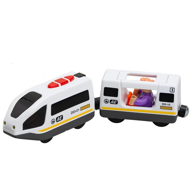 Electric Train Toy Set - Fits Standard Wooden Tracks & Railway Systems