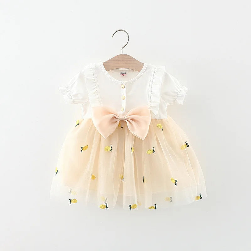 Baby Girl Short Sleeve Mesh Princess Dress