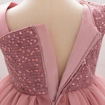 Cute Fly Sleeve Baby Girl Birthday Outfit