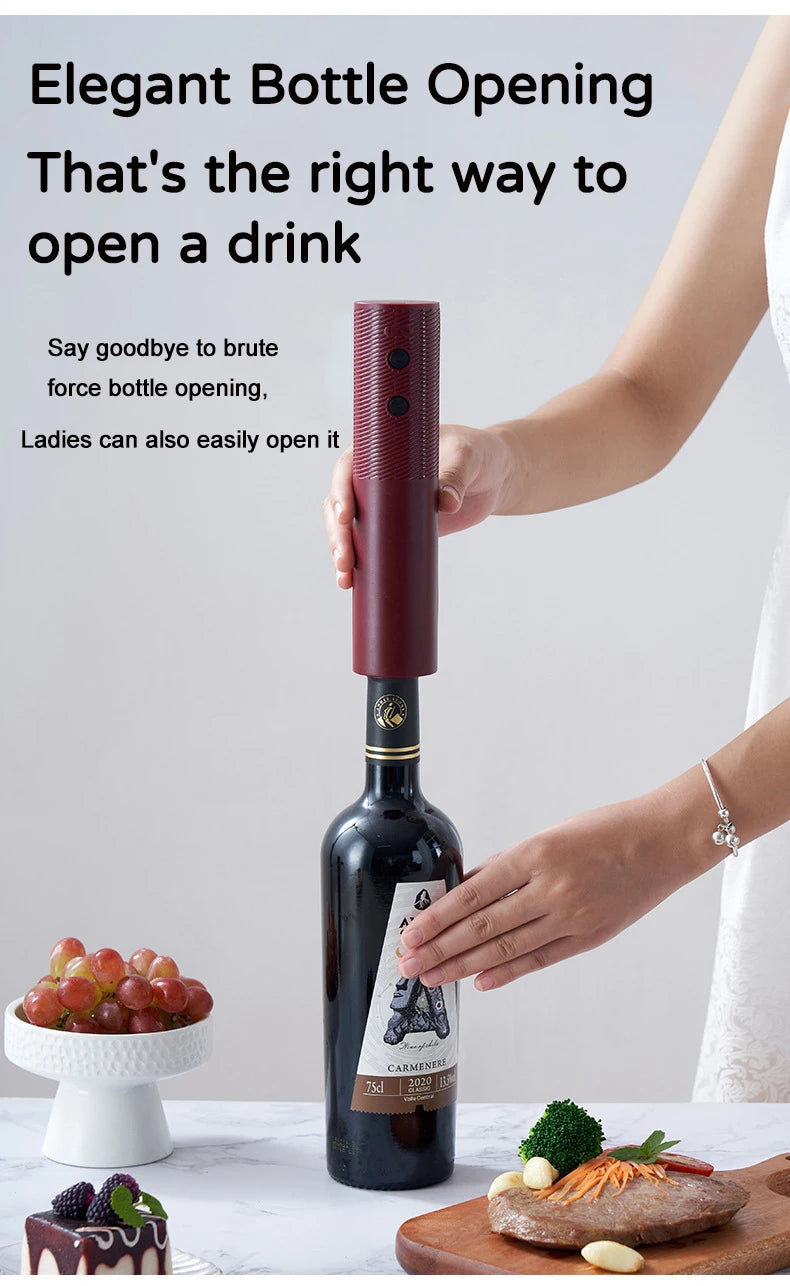 Electric Wine Bottle Opener Automatic Red Wine Corkscrew Rechargeable Wine Opener One-click Button Wine Tools Kitchen Products