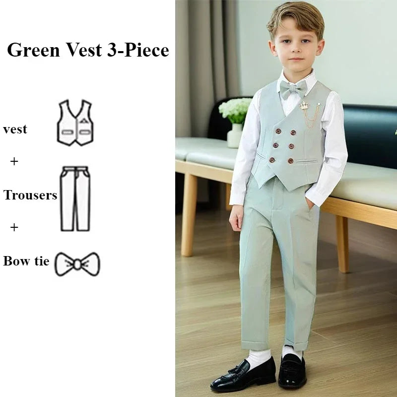 Children’s White Formal Outfit – Host & Evening Performance Suit