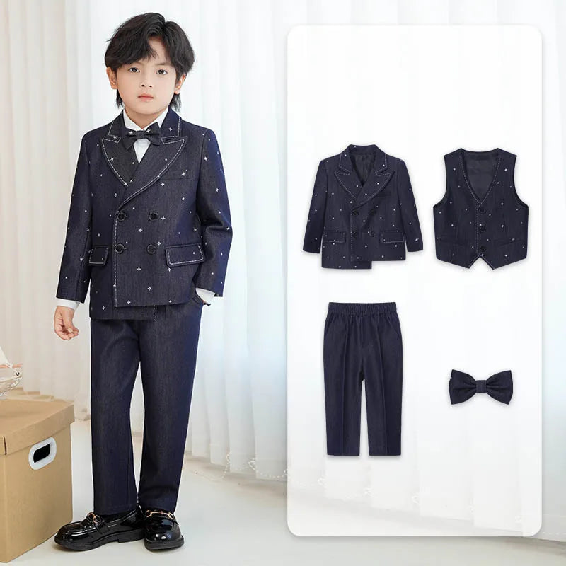 Boys’ Star Print Suit – 3/4/5Pc Formal Outfit (1–10Y)