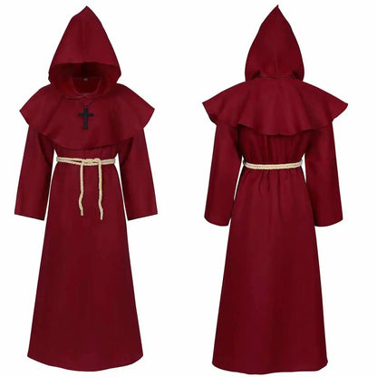 Elegant Medieval Robe – Women’s Halloween Cosplay Costume, Monk Wizard Priest Style