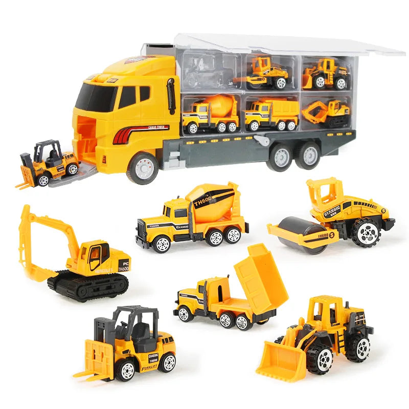 Big Trucks Mini Diecast Set – Carrier, Helicopter, Tank & More for Kids!