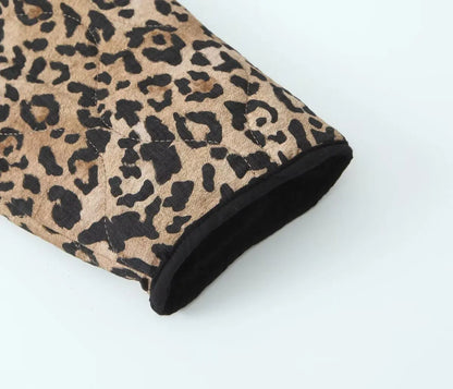 Commuter Style Cotton Jacket – Animal Print & Long Sleeve
