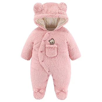 Hooded Bear Jumpsuit for Babies – Soft & Cozy