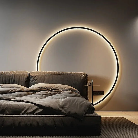 Modern LED Wall Lamp: Nordic Round Ring USB Sconce for Bedroom & Living Room