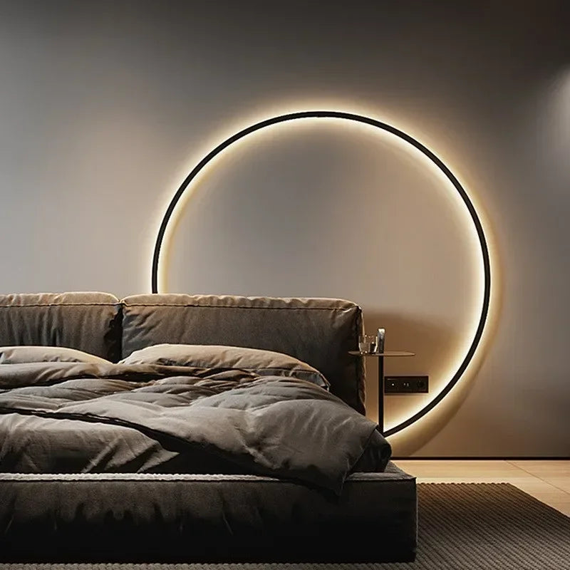 Modern LED Wall Lamp: Nordic Round Ring USB Sconce for Bedroom & Living Room