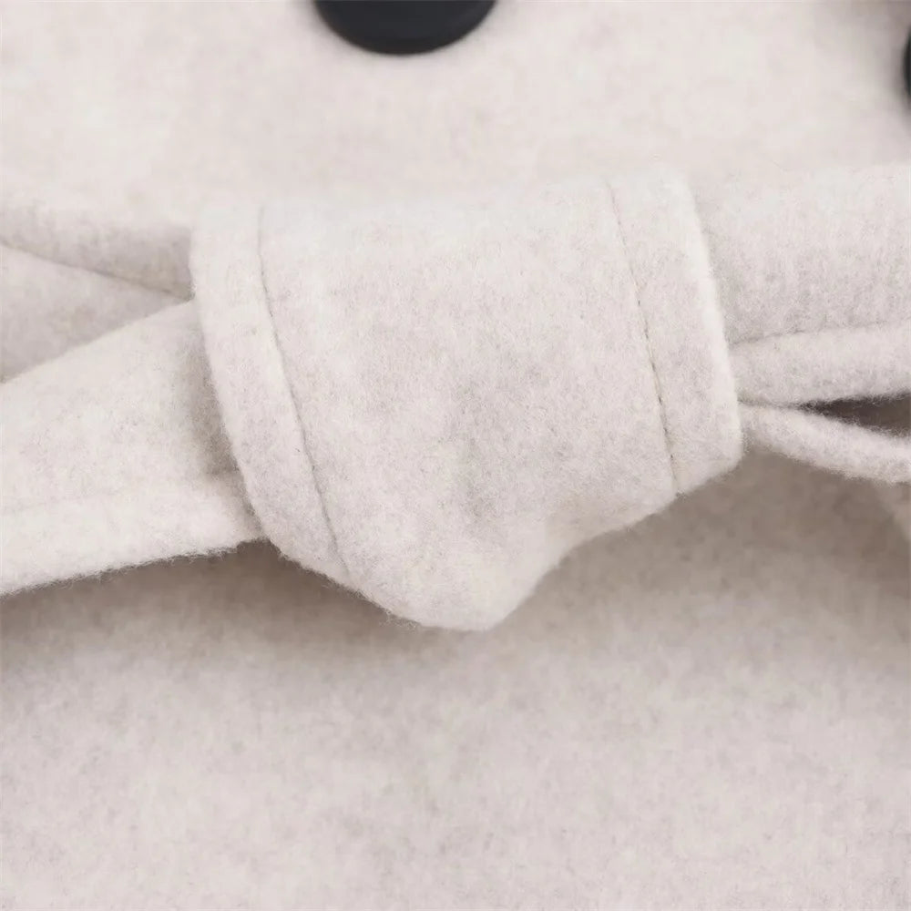 Chic Autumn Windcoat with Bow Belt & Pockets