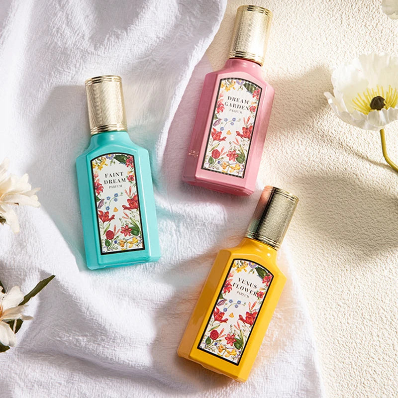 Floral Scent Perfume Gift Box: 4-Piece Set with Lasting Fragrance"