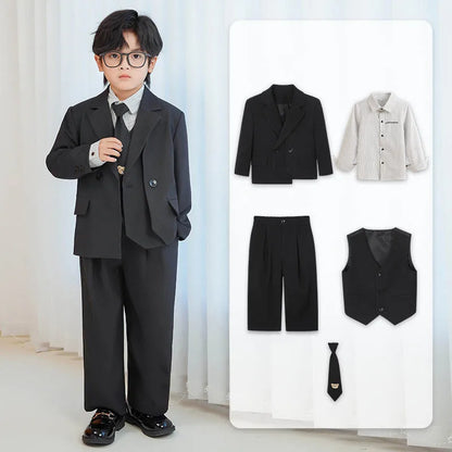 Baby Boys’ Classic Suit Set – 4/5Pcs Formal Outfit (1–10 Years)