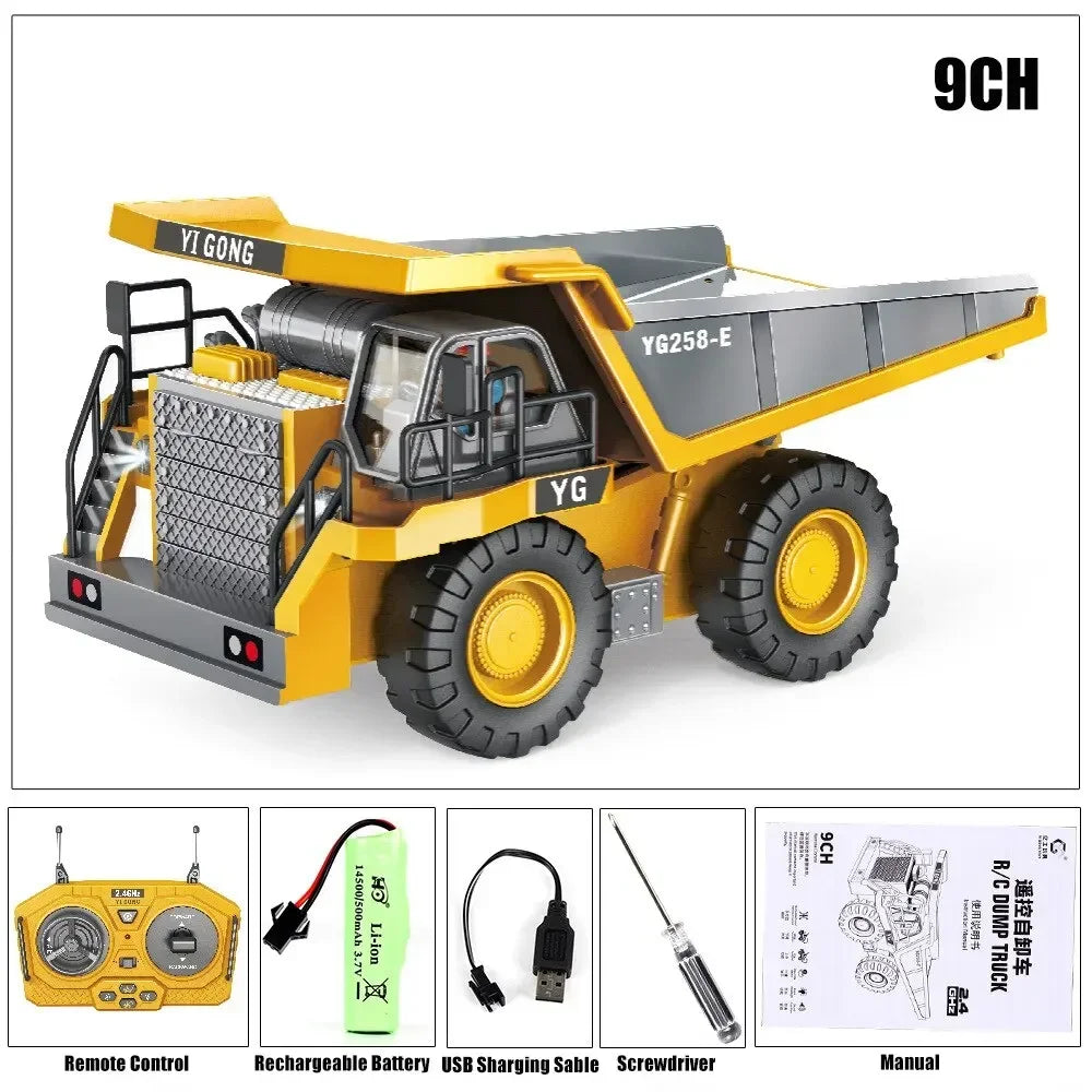 Remote Control Construction Vehicle Set – Excavator, Dump Truck & Bulldozer for Kids!