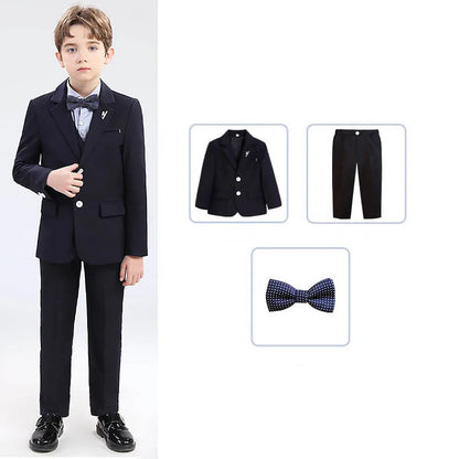 Boys' Formal Wedding Suit Set – Blazer, Vest, Shirt & Pants (Ages 4–12)