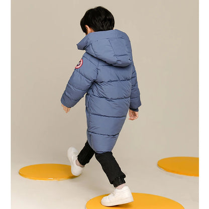 Boys' Long Winter Jacket – Warm Hooded Coat (2–10Y)