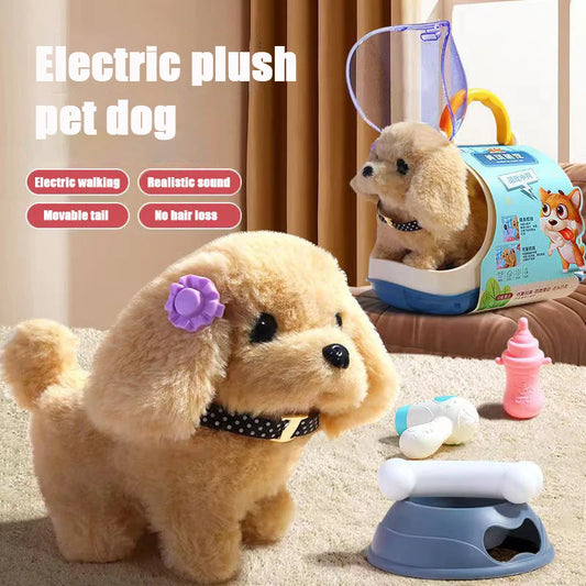 Interactive Electronic Pet Dog – Walking & Vibrating Plush Puppy Toy