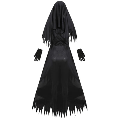 Chilling 4-Piece Nun Costume – Scary Mother Cosplay for Halloween Fun!