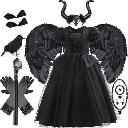 Girls Black Witch Halloween Costume – Luxury Dress