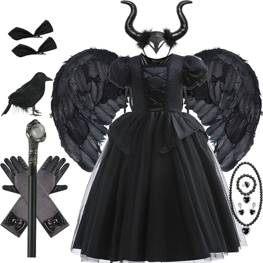 Girls Black Witch Halloween Costume – Luxury Dress