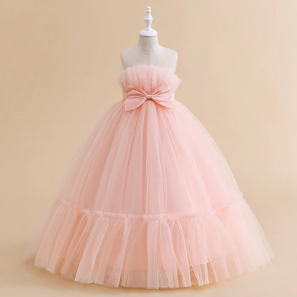 Girls Party Dress – White Tulle Wedding Gown