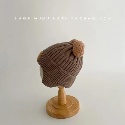 Baby Wool Hat – Cute Bear Ear Winter Knitted Cap