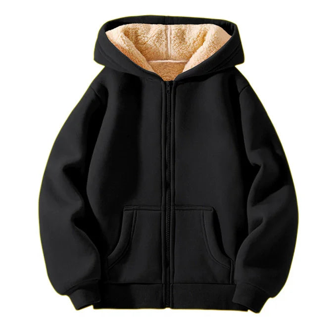 Teen Girls’ Winter Coat – Fur Collar Velvet Jacket with Hood