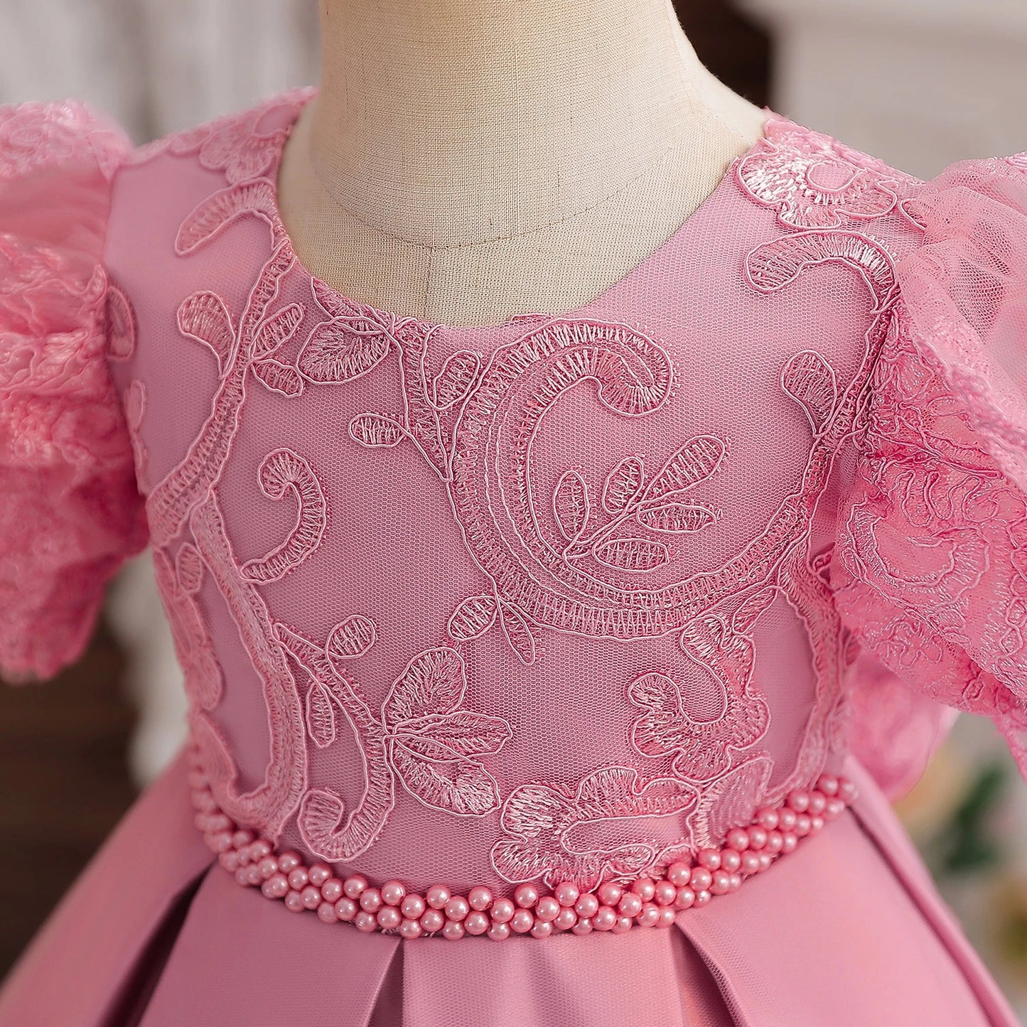 Kids’ Formal Embroidered Dress – Vintage Style Birthday