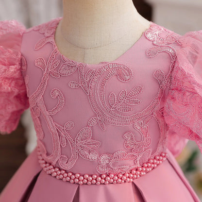 Kids’ Formal Embroidered Dress – Vintage Style Birthday