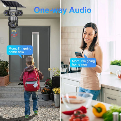 4G Solar Security Camera – 3 Lens, 10X Zoom, Night Vision