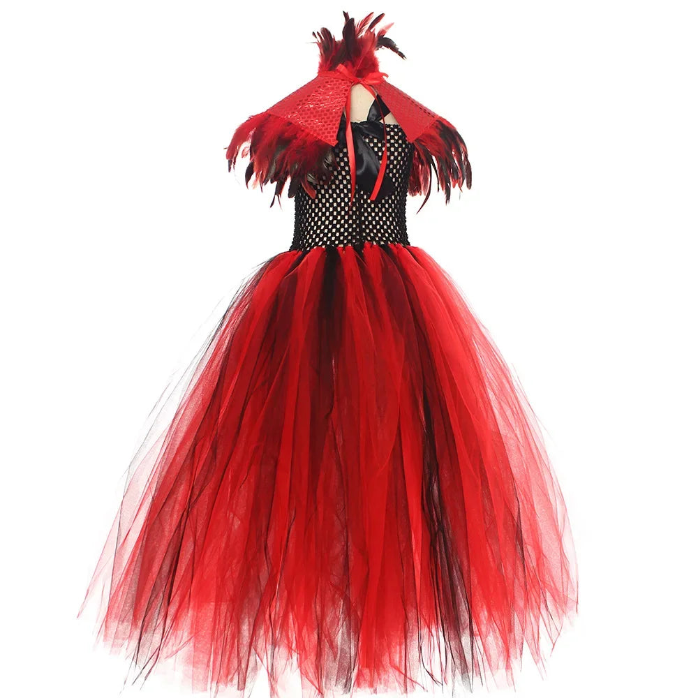 Halloween Gothic Mesh Dress – Kids Vampire Cosplay