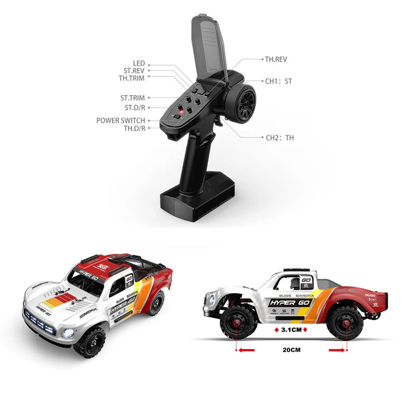 Brushless 1:16 RC Car – MJX Hyper Go High-Speed 4WD Truck Toy