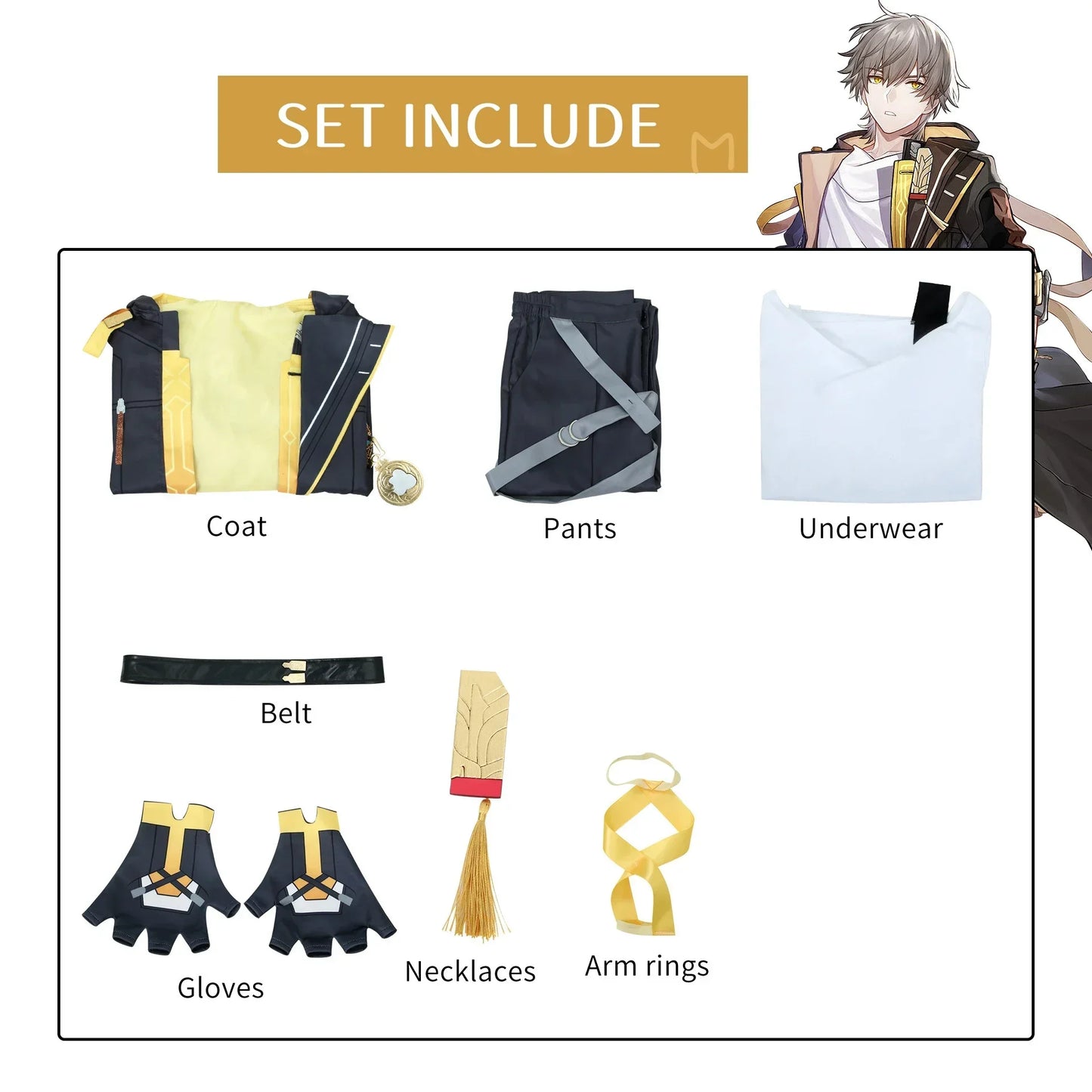 Men’s Trailblazer Cosplay Outfit – Honkai Star Rail Game Character Costume