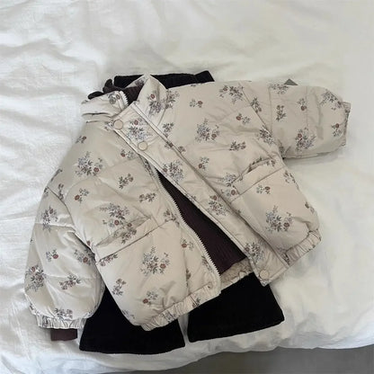Winter Coat for Baby Girls – Thicken Floral Parka