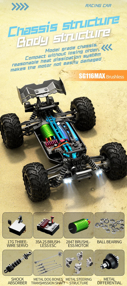 1:16 ZLL SG116 RC Car – Brushless 4WD Off-Road Drift Racing Toy
