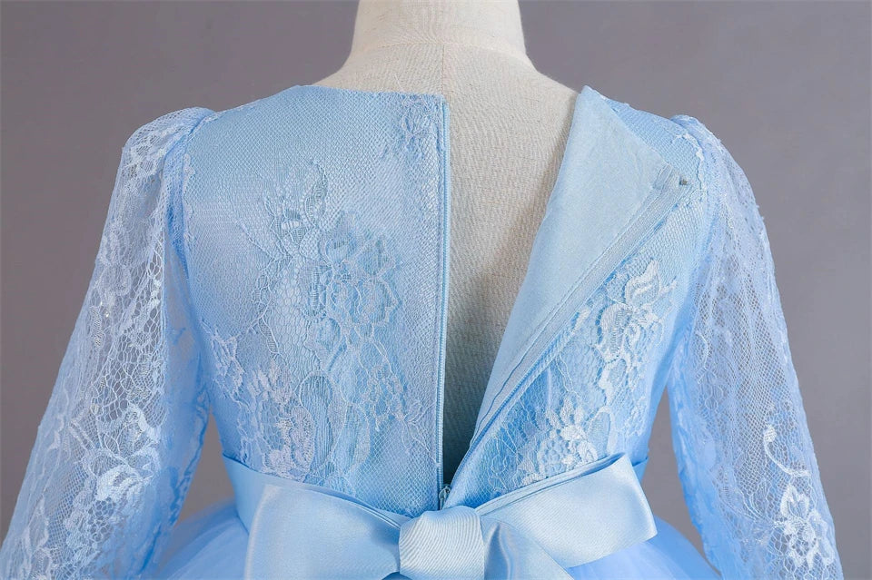 Girls Evening Dress – Lace Embroidered Party Gownn