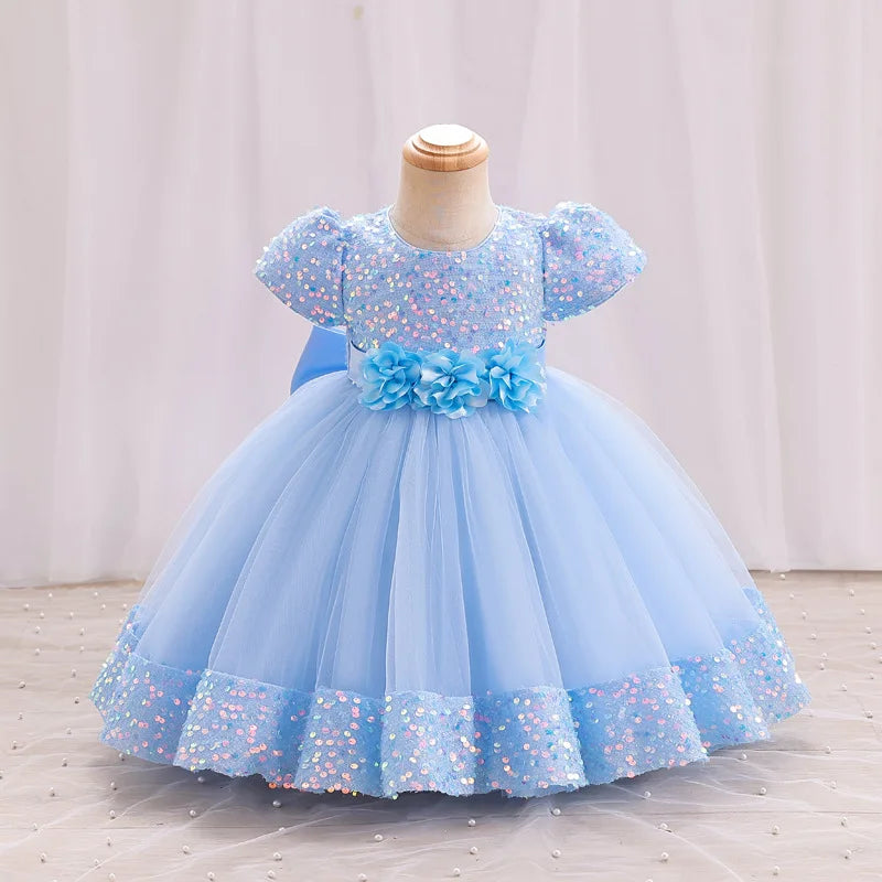 Toddler Princess Dress – Short Sleeve, Sparkly & Fluffy