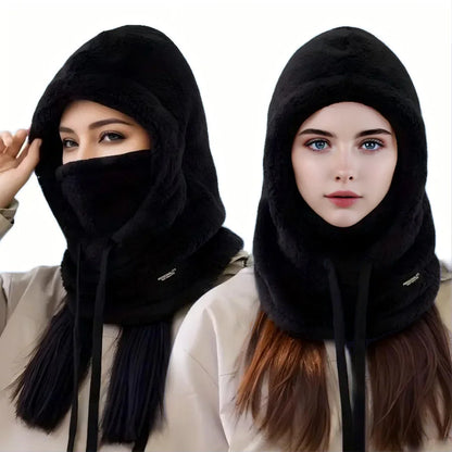 Winter Face Cover Hat with Fleece Sherpa Lining