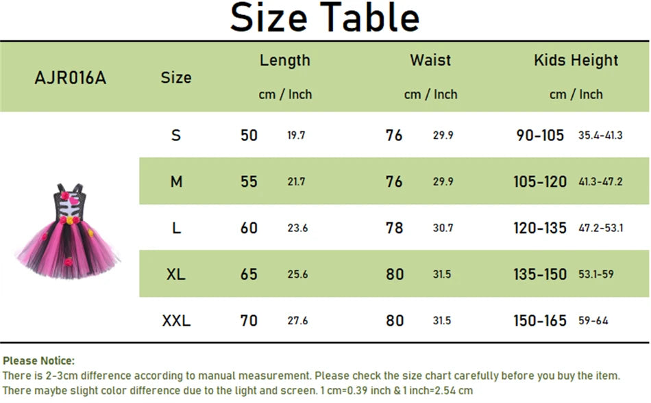 Girls Halloween Performance Outfit – Skull & Floral Tutu